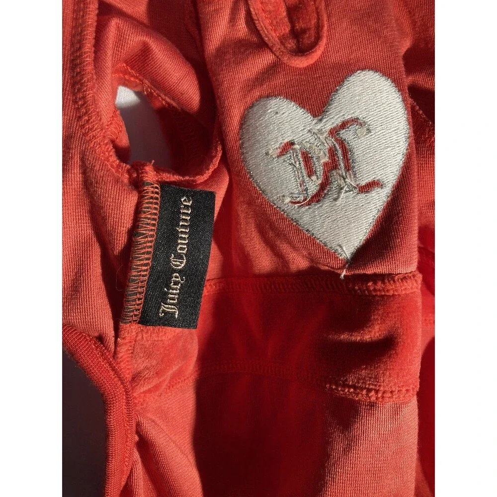 Juicy Couture Velour Dog Hoodie Jumpsuit Pink Rhinestone Heart Size S